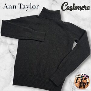 Ann Taylor 100% Cashmere Turtleneck Womens Luxury Charcoal Gray Cozy Sweater M
